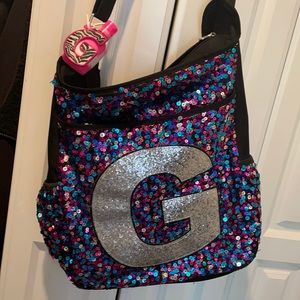 Justice letter G sparkle messenger bag